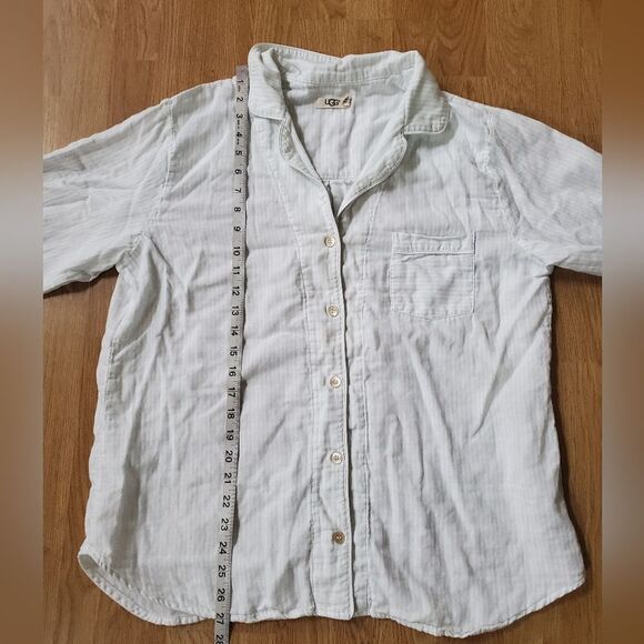 🌹 UGG 🌹 Raven Cotton Flannel Striped Pajama Set - [XL in Light Blue + White] - Picture 11 of 16